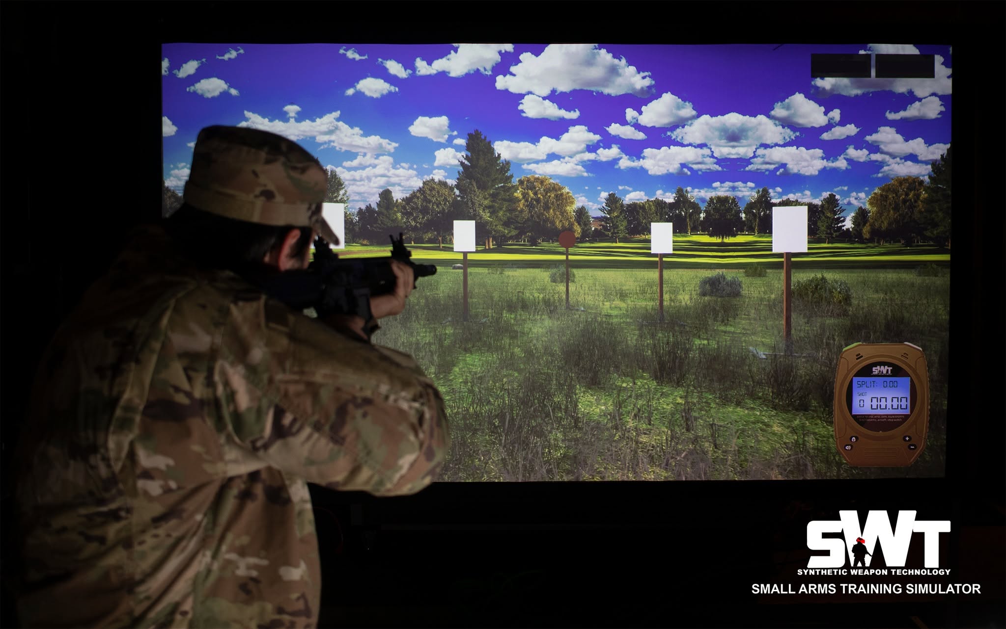 SWT projection simulator displaying a virtual target environment